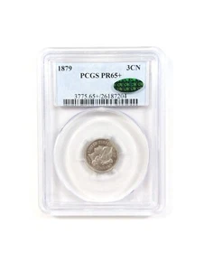 1879 Three Cent Nickel 3CN PCGS PR65+ Green CAC Super PQ++ - Picture 1 of 5