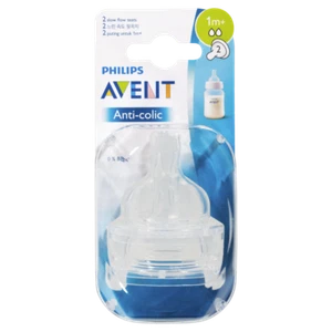 AVENT Anti-Colic Teat 1m+ Slow Flow 2 Pack Leak-Free Design SCF632/27 - Picture 1 of 3