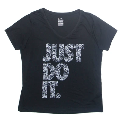Camiseta Nike Just Do It para mujer negra cuello en V XL Foto 1 de 4