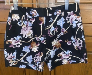 PLEASE READ! White House Black Market Shorts-Black Floral-Dressy-Size 4-EUC! - Picture 1 of 9