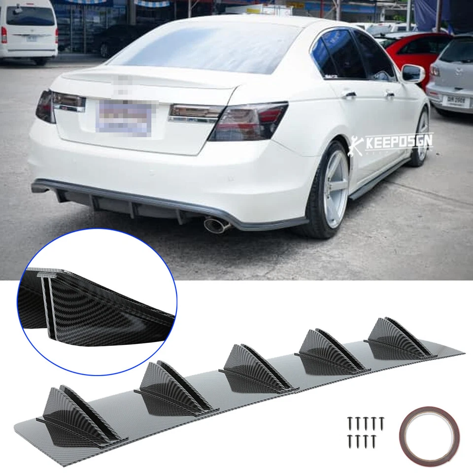 Carbon Fiber 31" Car Rear Diffuser Splitter Bumper Spoiler Lip For Honda Accord - Image 1 of 4