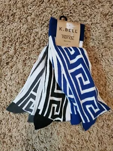 K.Bell 3 Pair Pack Men's Socks blue black Gray Super Soft Socks NWT sz 6.5-12 - Foto 1 di 3