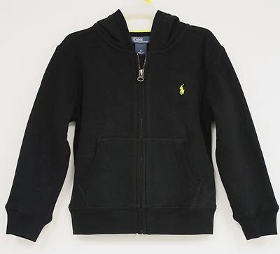 Polo Ralph Lauren Negro Sudadera con Capucha Chaqueta Abrigo Logo Niños Forrado Cremallera Nuevo Foto 1 de 4