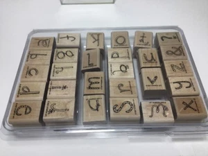 2007 Stampin Up! Doodle Alphabet - Set of 28 stamps - New - Picture 1 of 4
