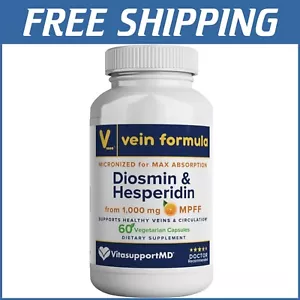 Doctor-Recommended Diosmin Hesperidin 1000 mg Capsules for Circulation, 60 Count - Picture 1 of 9