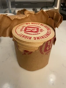 VINTAGE ROLL OF RHEINGOLD BEER COASTERS WITH ORGINAL WRAP - Picture 1 of 5