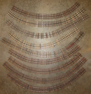 9 PIECES CURVED GARGRAVES 3-RAIL O-SCALE TRACK (LOT 105) - Picture 1 of 2
