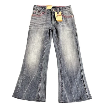 Levis Jeans Niñas 6 Regular Corte Bota Rosa Bordado Bolsillos Nuevo Denim Foto 1 de 4