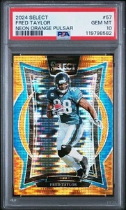 2024 Select Fred Taylor Neon Orange Pulsar /7 - Foto 1 di 2