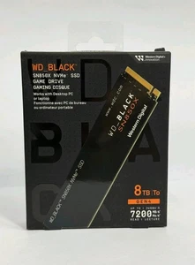 WD_BLACK 8TB SN850X NVMe Internal Gaming SSD Gen4 PCIe WDS800T2X0E NEW SEALED - Afbeelding 1 van 3