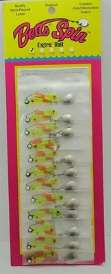 Tarjeta roja de 12 Betts 020ST-11N 1/50 oz Beetle Spint Tail Chartreuse Foto 1 de 2