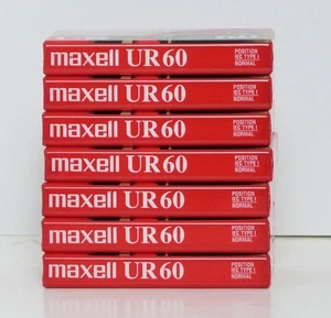 NEW Maxell Audio Cassette Normal Bias UR 60 Minutes Blank Pack Of 6 Tapes Sealed - Picture 1 of 4