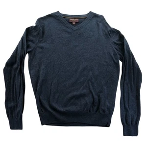 Johnston & Murphy Mens Sweater Medium Classic V-Neck Pullover Pima Cotton Casual - Picture 1 of 10