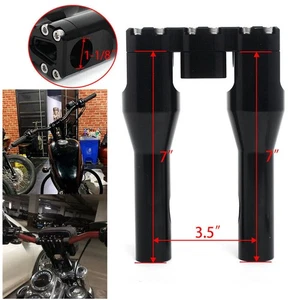 Billet 7" 8" Handlebar Risers For Harley 1 1/8" Bar Sportster 883 1200 XL  Dyna - Picture 1 of 10