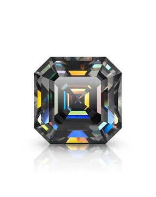 1.20 CT Loose Diamond 6MM Ascher Cut Gray Color Cut D Grade VVS1 Gemstone 1+GIFT - Image 1 of 4