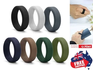 Silicone Rubber Wedding Ring Bands Comfortable Flexible Safe Work Sport Gym 1pc - Picture 1 of 9