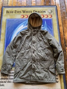 VTG Abercrombie Fitch Hooded Jacket Military Parka Coat Sherpa Lined Mens Sz M - Picture 1 of 11