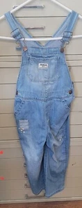 Osh Kosh B'Gosh Jean Bib Overall Girls Size 4T Light Wash Denim - Picture 1 of 5