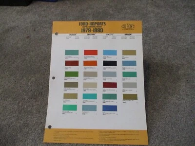 PAINT COLOR REFERENCE FORD IMPORT CAPRI- CORTINA 1979/80 PAINT CHIPS - Image 1 of 2