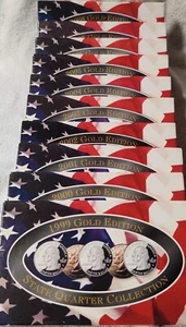 1999-2008 (D) Complete Gold Plated 50 State Quarter Set with COAs. Lot of 10 - Picture 1 of 15