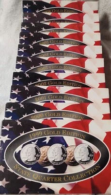 1999-2008 (D) Complete Gold Plated 50 State Quarter Set with COAs. Lot of 10 - Image 1 of 4