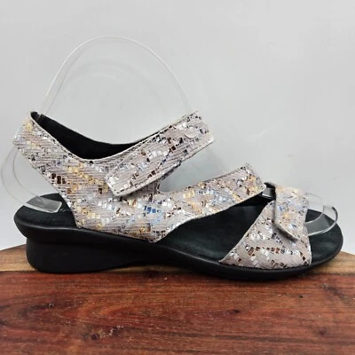 Spring Step Nadezhda Sandals Women's 37 / 6.5 Gray Suede Comfort Strappy Wedge - Image 1 of 4