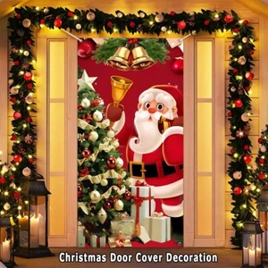 Christmas Door Cover Decoration Santa Claus Door Cover Xmas Door Hanging Banner - Picture 1 of 4