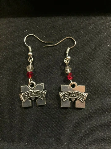 Mississippi State Bulldogs Dangle Earrings (Fan Bead)  Jewelry Hail State NEW Cover