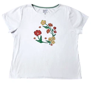 Croft & Barrow Women's Floral Print Crewneck T-Shirt Size XL Short Sleeve NWT - Picture 1 of 6
