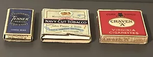 Vintage Cigarette Packets X 3 Empty Players Navy Cut Churchman’s Tenner Craven A - Picture 1 of 11
