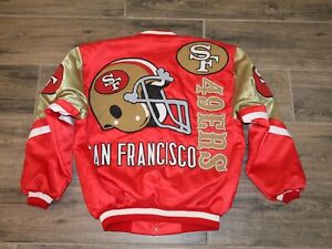 Vintage San Francisco 49ers Satin Mr. Wilson NFL Jacket Coat Retro 1980's Rare