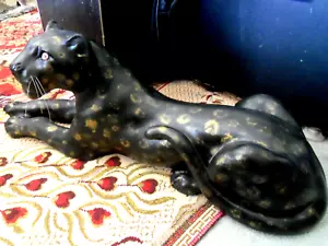 Large 36" Black Leopard Statue - Picture 1 of 13