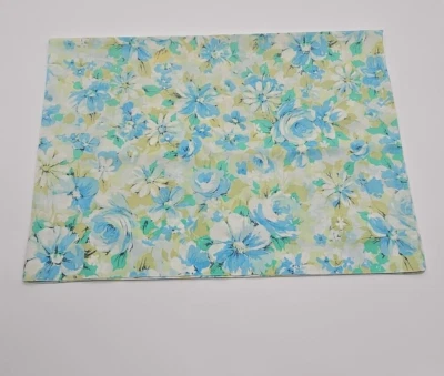 Vtg Marvelaire by Springmaid Pillowcase Blue Olive Floral MCM Cottagecore - Image 1 of 4
