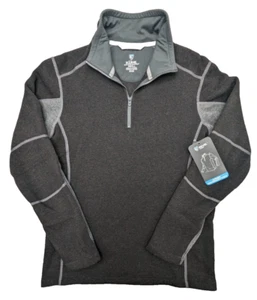 Kuhl Jacket Mens Small Black Gray Revel Fleece LS Pullover 1/4 Zip Logos $99 - Picture 1 of 14