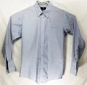 Bill Blass Black Label Mens Dress Shirt Blue White Pin Stripe Button Down - Picture 1 of 5