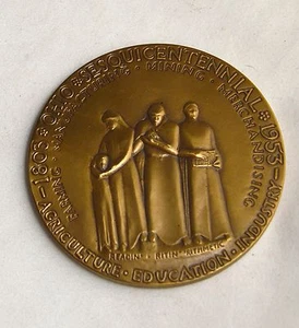 VINTAGE 1803-1953 OHIO SESQUICENTENNIAL GOLD BRONZE COMMEMORATIVE MEDAL - Picture 1 of 2