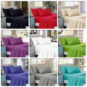 1000TC Soft Luxury Flat &Fitted Sheet Set Queen/King/Super King Size Bed New - Picture 1 of 11