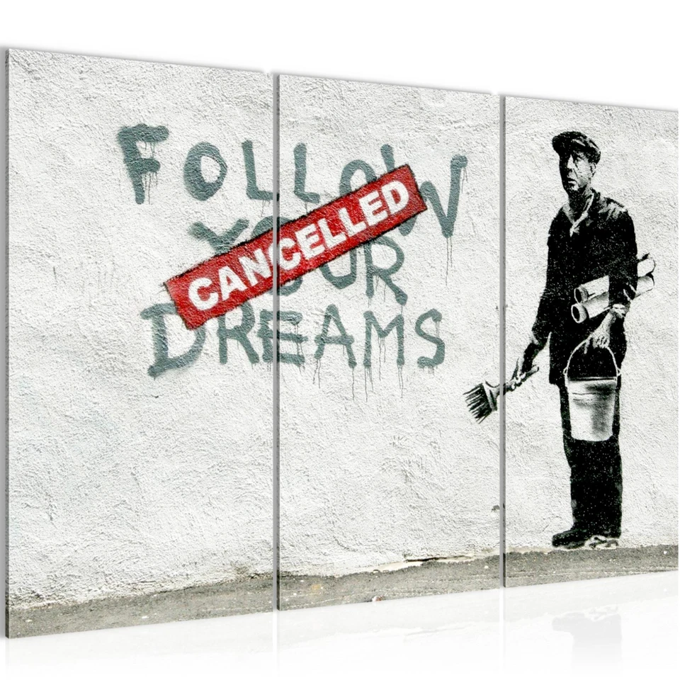 Wandbilder Wohnzimmer XXL Banksy Follow your Dreams Moderne Bilder - Bild 1 von 1