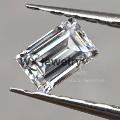 Super White Baguette Cut Moissanite Rectangle D Color Loose Stone VVS1 For Ring - Image 1 of 4