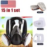 15in1 Gas Mask / Filter Full Face Facepiece Respirator For 6600 Safety Equipment
