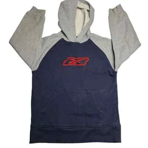 Reebok Youth Size Medium (10-12) Vintage Navy Hoodie Embroidered Logo Sweater - Picture 1 of 8