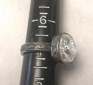 Anillo llamativo Brighton vintage de plata con cristal grande - Imagen 1 de 10
