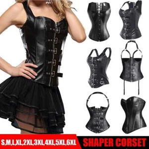 Women's Burlesque Bustier Basque Corset Tops Lingerie Fancy Custome Plus Size UK - Picture 1 of 22
