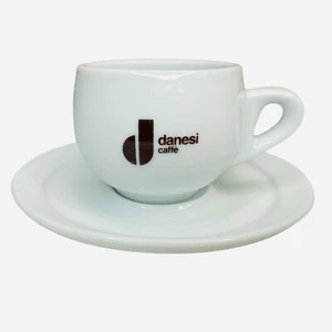 Taza de café y platillo de porcelana blanca capuchino/láctea Danesi Café - Imagen 1 de 8