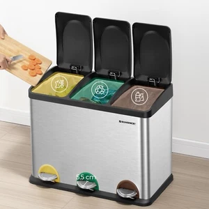 Cestini Per Spazzatura 3 Pattumiera per la Raccolta Differenziata Cestino Rifiut - Foto 1 di 6