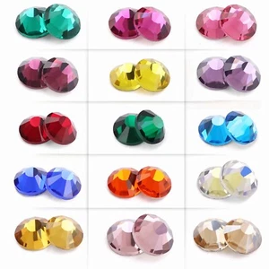 40 Colour Crystal GLASS Rhinestones Flat Back Gems For Nails Crafts Decoration - Picture 1 of 47