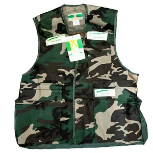 NEW Vintage Game Winner Hunting Vest Mens Small Medium Camo Pockets NWT 90s - Picture 1 of 4