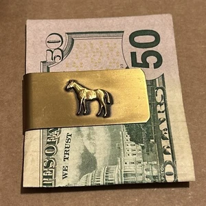 Horse Money Clip Brass Tone New 2”x1” Vintage - Picture 1 of 5