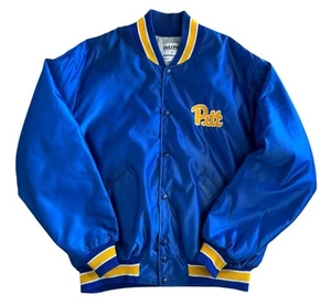 Vintage 80s Pitt Panthers satin jacket Size XL University of Pittsburgh - Picture 1 of 6