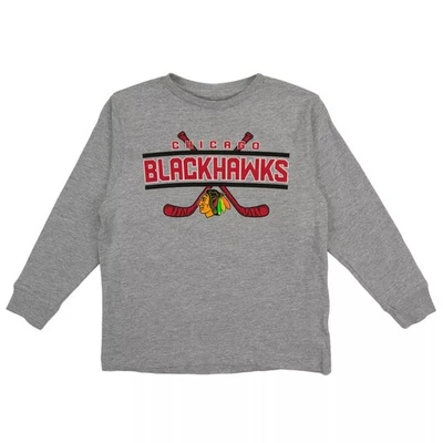 NHL Chicago Blackhawks Boys Grey Long Sleeve T-Shirt, XL (18) - Image 1 of 4